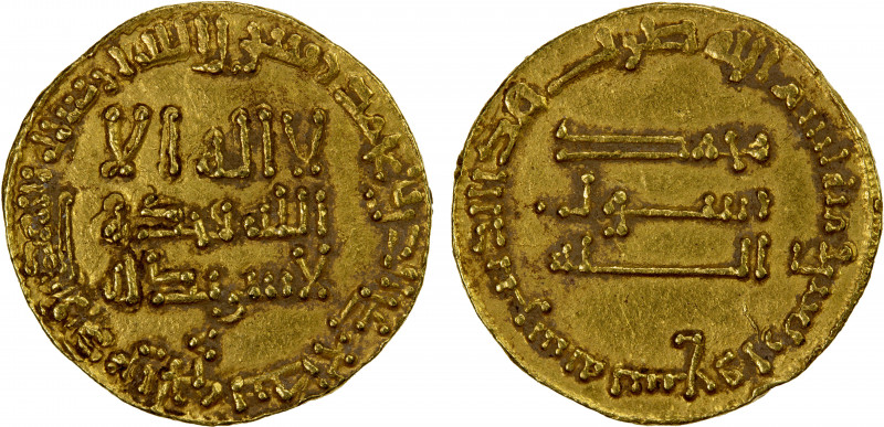 ABBASID: al-Mansur, 754-775, AV dinar (4.23g), NM, AH149, A-212, bold strike, EF...