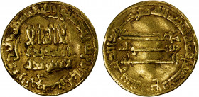 ABBASID: al-Rashid, 786-809, AV dinar (4.12g), NM, AH174, A-218.2, probably struck at Madinat al-Salam, slightly crinkled, F-VF.
Estimate: $260-280