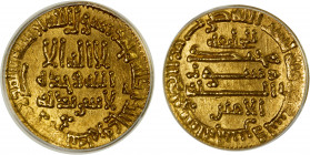 ABBASID: al-Amin, 809-813, AV dinar, NM (Egypt), AH195, A-220.2, scarce one-year type, ANACS graded AU53.
Estimate: $260-350
