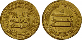 ABBASID: al-Ma'mun, 810-833, AV dinar (4.26g), NM (Madinat al-Salam), AH207, A-222A.1, superb strike, choice EF-AU.
Estimate: $350-400