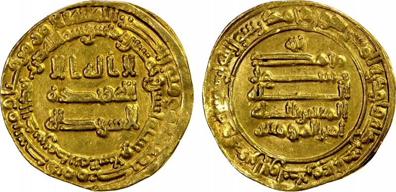 ABBASID: al-Mu'tazz, 866-869, AV dinar (4.30g), Madinat al-Salam, AH253, A-235.1...