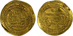 ABBASID: al-Muqtadir, 908-932, AV heavy dinar (7.12g), al-Ahwaz, AH316, A-245.2, Bernardi-242Np, remarkably heavy weight for this type! VF, RR.
Estim...