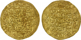 MERINID: Abu Sa'id 'Uthman II, 1310-1331, AV dinar (4.67g), Madinat Fas (Fès), ND, A-527, H-726, Zeno-284451 (this piece), decent strike, legends enti...