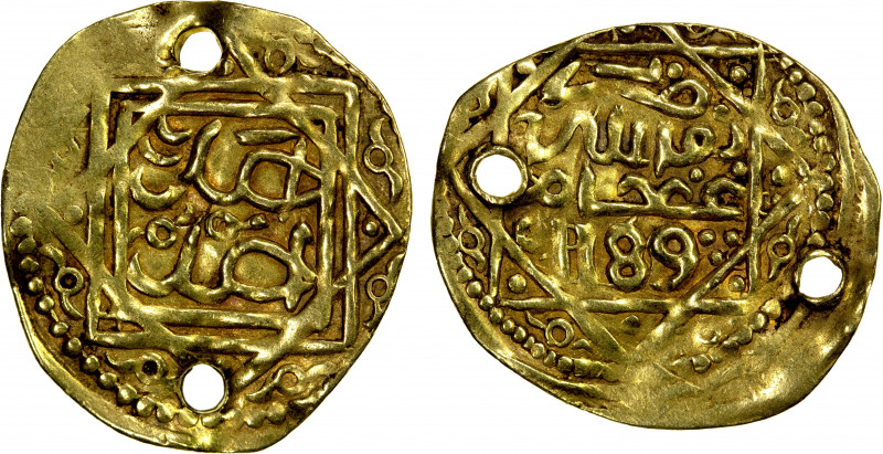 ALAWI SHARIF: Muhammad III, 1757-1790, AV light bunduqi (2.94g), Fez, AH1189, A-...