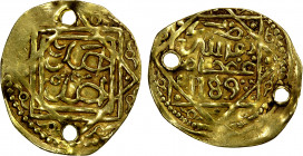 ALAWI SHARIF: Muhammad III, 1757-1790, AV light bunduqi (2.94g), Fez, AH1189, A-587, KM-40.3, octagram border both sides, anonymous, just ahad ahad on...