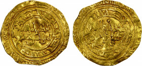 FATIMID: al-Hakim, 996-1021, AV dinar (4.04g), al-Mansuriya, AH401, A-709.2, Nicol-1147 (style A1), scruffy surfaces, especially on the reverse, Fine....