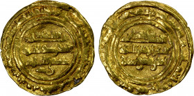 FATIMID: al-Zahir, 1021-1036, AV ¼ dinar (1.02g), Siqilliya (Sicily), AH427, A-715, Nicol-1432b (type D1b, one 1 piece recorded), very rare type, with...