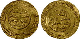 FATIMID: al-Mustansir, 1036-1094, AV dinar (3.98g), A-719.2var, contemporary or slightly later imitation an interesting example, by style probably fro...