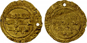 FATIMID: al-Musta'li, 1094-1101, AV ¼ dinar (0.93g), 'Akka, AH488, A-726, Nicol-2409, first two letters of mint name very clear, as is the entire date...