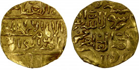 BURJI MAMLUK: al-Musta'in, 1412, AV bunduqi (3.36g), al-Qahira, AH(81)5, A-984.2, obverse legend al-imam al-a'zam al-musta'in billah abu'l-fadl al-'ab...