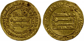ABBASID OF YEMEN: al-Mu'tadid, 892-902, AV dinar al-mutawwak (2.86g), San'a, AH283, A-1056, Bernardi-211El, EF.
Estimate: $220-280