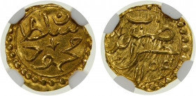 ALGIERS: Mahmud I, 1730-1754, AV ¼ sultani, Jaza'ir, AH1154, KM-18, a superb mint state quality example! NGC graded MS63.
Estimate: $500-700