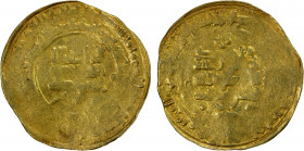 SAMANID: Nasr II, 914-943, AV dinar (3.33g) (Qumm), AH32I(9), A-1449, Dauwe-60 (same dies), fine gold; mint name weak but confirmed by die-link, extre...