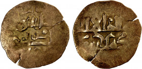 KHWARIZMIAN AMIRS: in the name of Qilij, unknown dates, AV dinar (3.40g), NM, ND, A-1752N, qilij in the center // unread reverse; very crude strike, V...