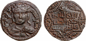 ARTUQIDS OF MARDIN: Yuluq Arslan, 1184-1201, AE dirham (10.37g), NM, AH584, A-1829.1, SS-33.5, diademed bust facing, no stars flanking the bust, fanta...