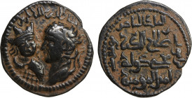 ARTUQIDS OF MARDIN: Yuluq Arslan, 1184-1201, AE dirham (14.26g), NM, ND, A-1829.2, SS-34, large Roman style bust facing left on right hand side, small...