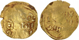 GREAT MONGOLS: Chingiz Khan, 1206-1227, AV dinar (2.93g), NM/MM, ND, A-1964, clear in his name, with obverse legend chingiz khan / al-'adil / al-a'zam...