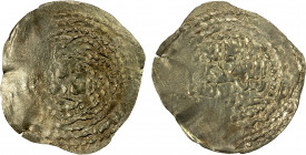 ILKHAN: Anonymous Qa'an al-'Adil, ca. 1260s-1280s, pale AV dinar (2.87g), NM, ND, A-I2132, local issue, qa'an / al-'adil within hexagram (as on silver...