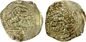 ILKHAN: Anonymous Qa'an al-'Adil, ca. 1260s-1280s, pale AV dinar (1.87g), NM, ND, A-I2132, local issue, qa'an / al-'adil within hexagram (as on silver...