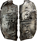 CHINESE CHOPMARKS: MEXICO: Felipe IV, 1621-1665, cob AR 4 reales (14.11g), KM-45, cut down from full 8 reales, with Chinese merchant chopmarks, VF.
E...