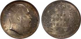 BRITISH INDIA: Edward VII, 1901-1910, AR rupee, 1907(c), KM-508, an superb toned mint state example! NGC graded MS65.
Estimate: $125-175