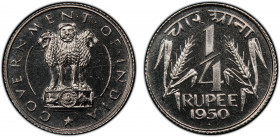 INDIA: Republic, ¼ rupee, 1950(b), KM-5, a fantastic quality example! PCGS graded Proof 66.
Estimate: $150-250