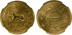 IRAN: Mohammad Reza Shah, 1941-1979, AV pahlavi, SH1323, KM-1148, very lustrous, NGC graded MS62.
Estimate: $450-550