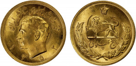 IRAN: Mohammad Reza Shah, 1941-1979, AV 5 pahlavi, AH1352, KM-1164, Fr-99, rare type, very lustrous with only a few wispy obverse hairlines, mintage o...
