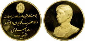 IRAN: Mohammad Reza Shah, 1941-1979, AV medal (10.00g), MS2536 (1977), Hosseini pg. 249, struck in .900 fine gold, Commemorating the 18th Birthday of ...