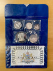 IRAN: Mohammad Reza Shah, 1941-1979, AR proof set, 1971/SH1350, KM-PS3, 5-piece silver proof set for the 2500th Anniversary of the Persian Empire, KM-...