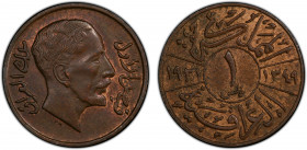 IRAQ: Faisal I, 1921-1933, AE fils, 1931/AH1349, KM-95, a lovely example with some red luster! PCGS graded MS63 BN, ex Joe Sedillot Collection.
Estim...