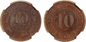 NETHERLANDS EAST INDIES: AE 10 cents, ND (1886-92), LaWe-189, plantation token (plantagegeld) for Netherlands East Indies Sumatra Tobacco Company Limi...