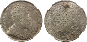STRAITS SETTLEMENTS: Edward VII, 1901-1910, AR dollar, 1908, KM-25, Prid-7, lightly toned, NGC graded MS61.
Estimate: $200-250