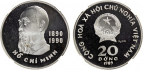 VIET NAM: Socialist Republic, AR 20 dong, 1989, KM-40a, 100th Anniversary of the Birth of Ho Chi Minh, NGC graded Proof 64 Ultra Cameo.
Estimate: $18...