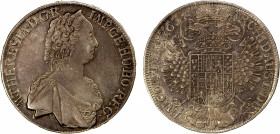 AUSTRIA: Maria Theresa, 1740-1780, AR thaler, 1763, KM-1816, Dav-1121, X after date, attractive toning, EF.
Estimate: $200-250