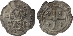 CRUSADERS: KINGDOM OF CYPRUS: Hugh IV de Lusignan, 1324-1359 (4.50g), AR gros, ND, MPS-71, king enthroned facing holding orb and scepter, B with annul...