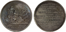 DENMARK: Christian VI, 1730-1746, AR medal (55.76g), 1745, Galster-428, 51mm silver medal for the Birth of the Prince (his Grandson) by M. G. Arbien, ...