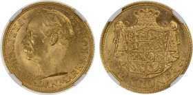 DENMARK: Frederik VIII, 1906-1912, AV 20 kroner, 1912, KM-810, a superb quality example! NGC graded MS65.
Estimate: $500-600