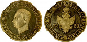 EUROPE: FANTASY COINS: EMPIRE OF TREBIZOND: Michael III Angelus Comnenus, AV 20 francs, 1955, KM-X3, private medallic issue, mintage of only 100 coins...