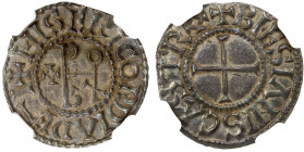 FRANCE: CAROLINGIAN: Odo, 887-898, AR denier (1.57g), Blois mint (Blesianiscastro), Dep-163, a stunning bold and attractively toned mint state example...