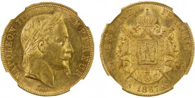 FRANCE: Napoleon III, 1852-1870, AV 50 francs, Paris mint, 1867-A, KM-804.1, a choice mint state example, NGC graded MS61.
Estimate: $1000-1200
