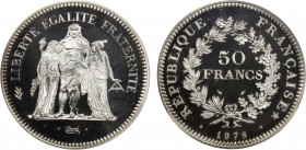 FRANCE: Fifth Republic, AR 50 francs, 1978, KM-P619, piefort issue of KM-941.1, mintage of only 599 pieces, NGC graded Proof 67 Ultra Cameo, R.
Estim...