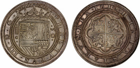 SPAIN: Fantasy Issues, AR 50 reales, "1610", KM-MA1, 75mm, based on Felipe III (1598-1621) 50 reales 1610, "Cincuentin" type modern striking from dies...