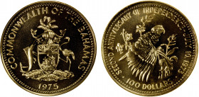BAHAMAS: Elizabeth II, 1952-, AV 100 dollars, 1975, Second Anniversary of Independence - Bahama Parrot, Unc.
Estimate: $525-575