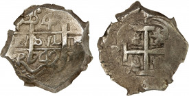 BOLIVIA: Felipe V, 1700-1746, AR 4 reales (13.39g), 1742-P, KM-30a, cob, nearly full cross, clear date and denomination, a choice example, NGC graded ...