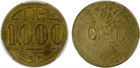 BRAZIL: Republic, 1000 reis, ND (1940), KM-L5, Colonia Santa Teresa Leper colony brass token, PCGS graded MS62, ex Shawn Hamilton Collection, Stacks B...