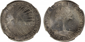 CENTRAL AMERICAN REPUBLIC: AR 8 reales, 1846/2-NG, KM-4, assayer AE, struck only as overdate, AE/MA with CREZCA over CRESCA, scarce overdate variety a...