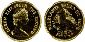 FALKLAND ISLANDS: Elizabeth II, 1952-, AV 150 pounds, 1979, KM-13, Conservation Series - Southern Sea Lion, mintage of only 488 pieces in mint state q...