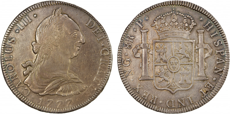 GUATEMALA: Carlos III, 1759-1788, AR 8 reales, 1777-NG, assayer P, VF-EF.
Estim...