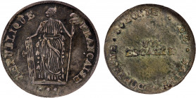 HAITI: French First Republic, AR escalin, ND (1802), KM-22, NGC graded XF40. Authorized by the Ordinance of 15 Nivose An X (January 5, 1802) and issue...